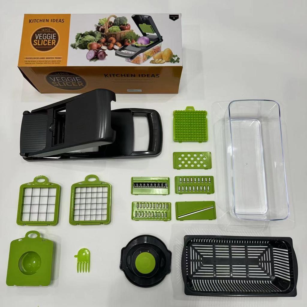 14-in-1 Multi-Function Vegetable Slicer Dicer Grater Kitchen Tool for Efficient Food Preparation