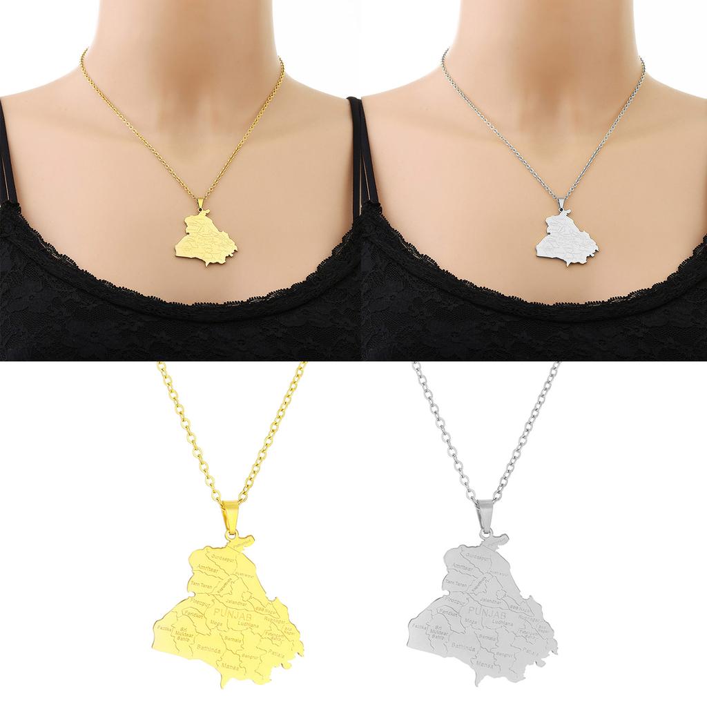 Stilig Punjab Kart Halskjede Tilbehør Allsidig Punjab Kart Anheng Halskjede Smykker Iøynefallende Halskjede Pynt