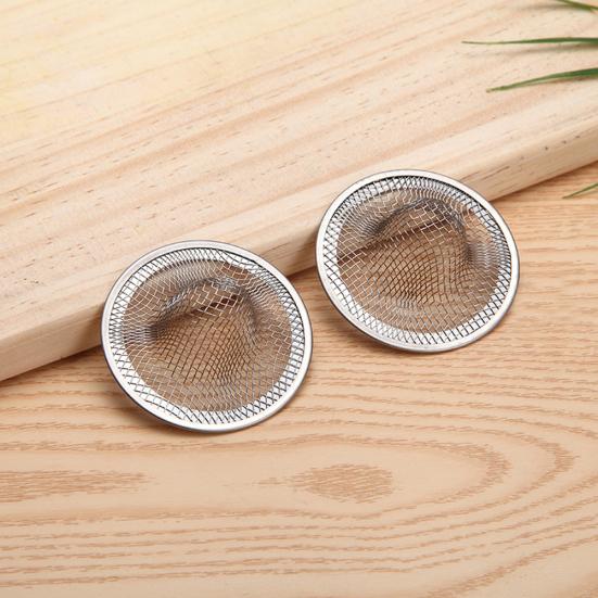 2Pcs Round Iron Bathroom Drain Filter Net Cover Hair Dirt Floor Strainer Stopper