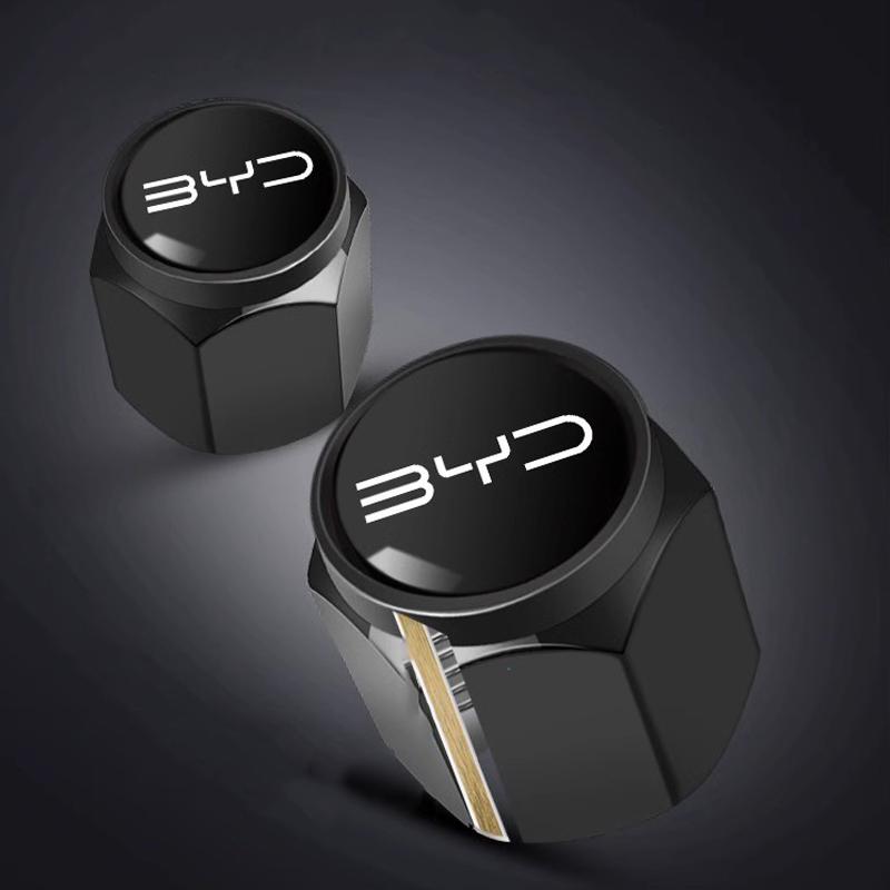 5Pc/Set For BYD ATTO 3 Yuan Qin Han TANG Plus DM-i Dolphin Auto Metal Car Wheel Tire Valve Air Stem Protection Cap Accessories