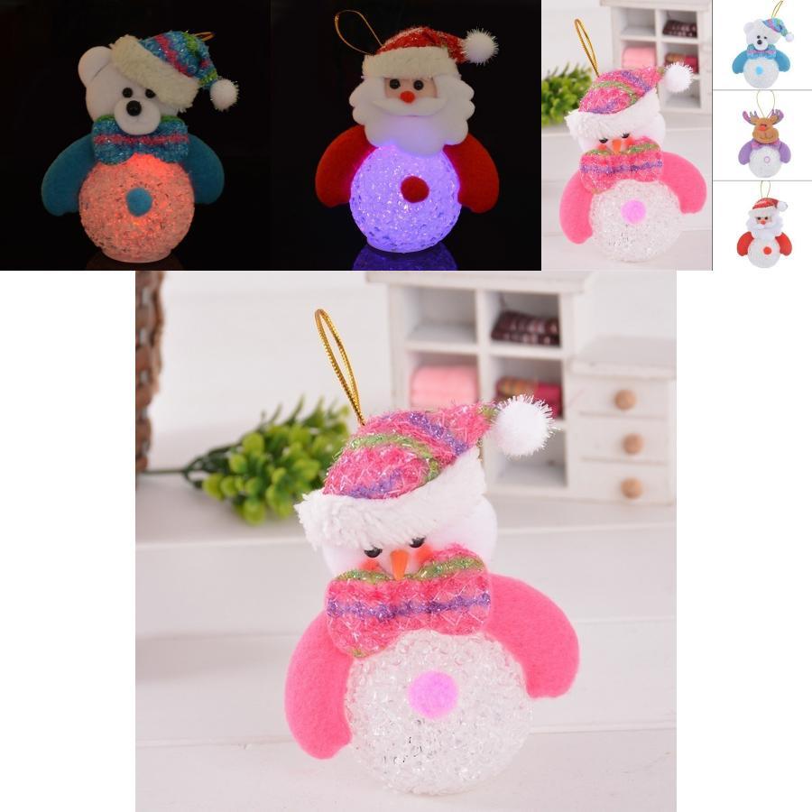 Weihnachtsleuchtanhänger in Premiumqualität mit Weihnachtsmann, Schneemann, Bär und Elch, Augenlaterne, Schneemann-LED-Nachtlicht