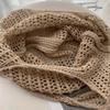Solid Color Bohemian Knit Tote Bag Large Capacity Hollow Out Crochet for Women Birthday Holiday Gifts