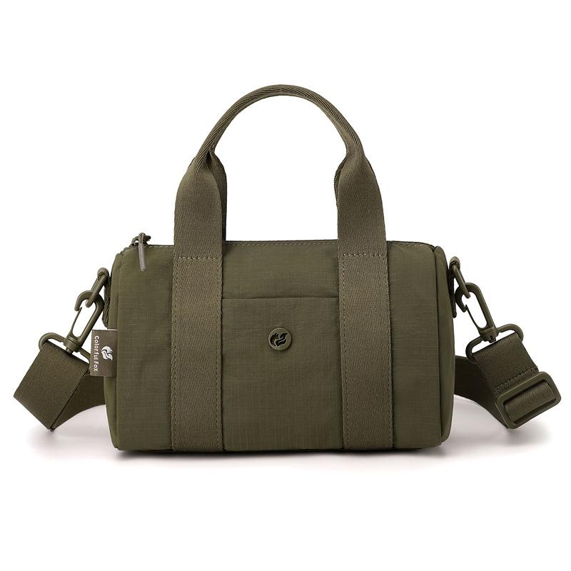Nylon Pillow Shape Shoulder Bag With Top Handle Multi Zipper Pockets Lightweight Travel Tote For Women Daily Commute