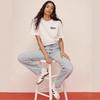 Womens Oversized Cotton T-Shirt With Double-Sided Print Loose Fit Short Sleeve Plus Size Tee 2025