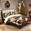 Three-piece Christmas Bedding Set, Brushed Duvet Cover and Pillowcase Set with Santa Claus Digital Print