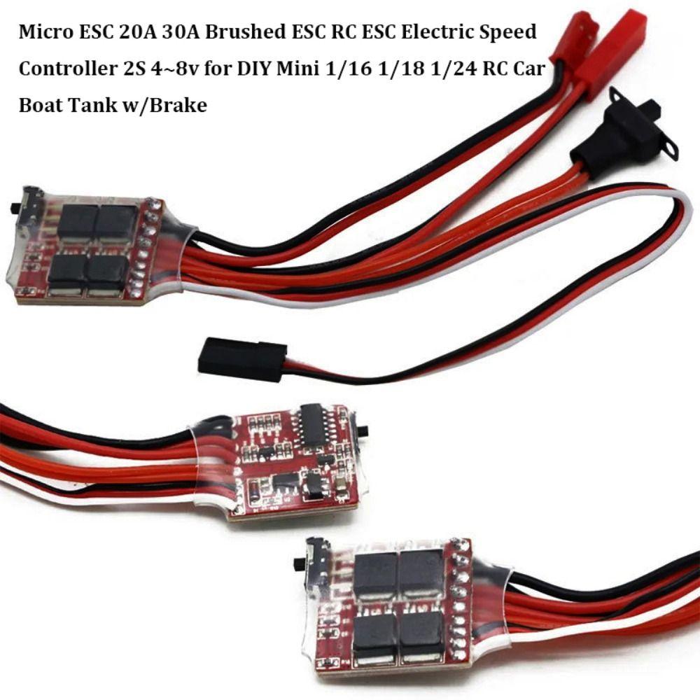 ESC RC ESC Micro ESC 20A 30A Brushes 2S 4~8v 10A/15A/20A/30A Electric Speed Controller for DIY Mini 1/16 1/18 1/24 RC Car