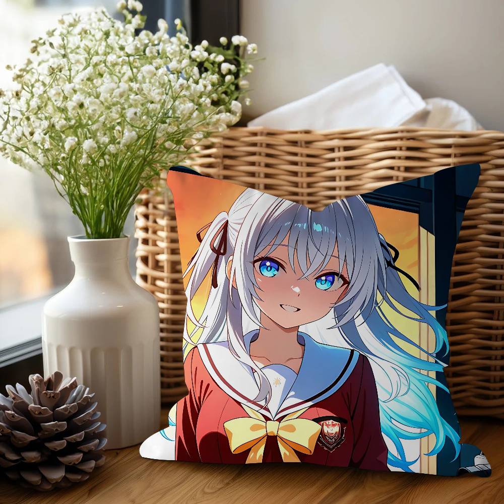 

Charlotte Tomori Nao Anime Cushion Cover Inches Farmhouse Decor Home Throw Pillow Covers For Couch Decorations 12x12Inch