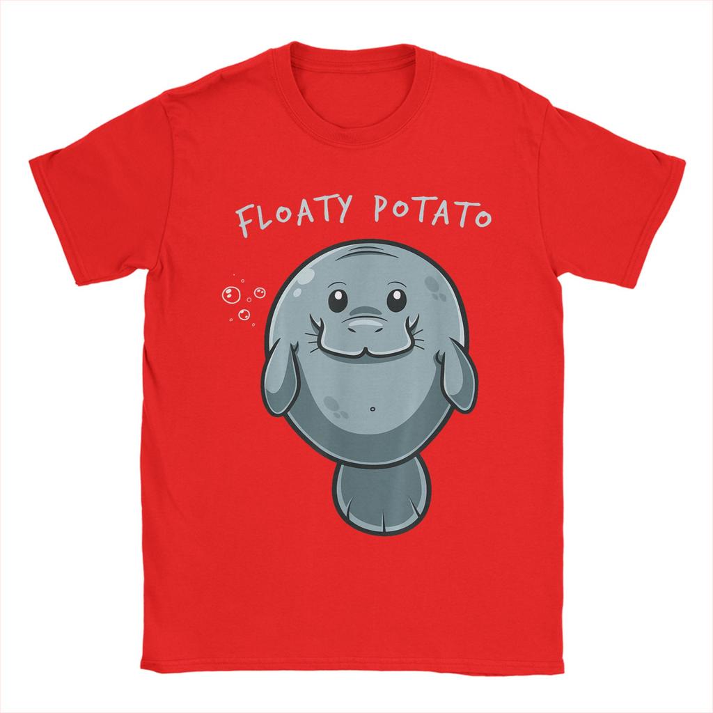 Floaty Potato Funny Kawaii Unisexatee Sea Animal Fish T Shirts for Unisex 100 Cotton TShirt Round Neck Tees Short Sleeve Tops Gift