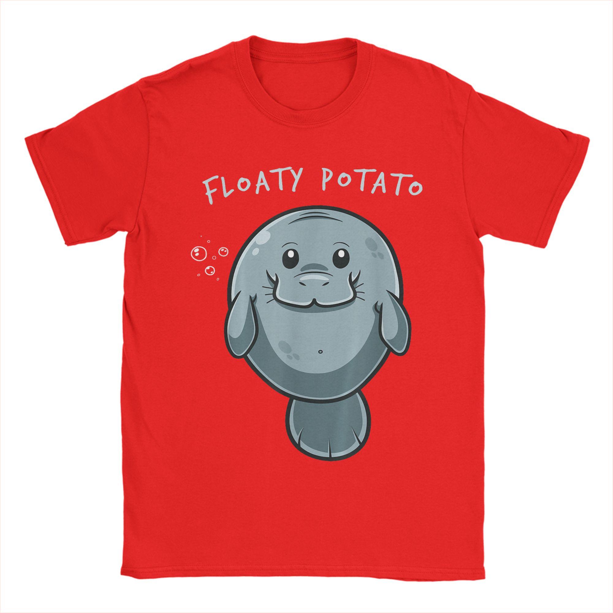 

Floaty Potato Funny Kawaii Unisexatee Sea Animal Fish T Shirts for Unisex 100 Cotton TShirt Round Neck Tees Short Sleeve Tops Gift S