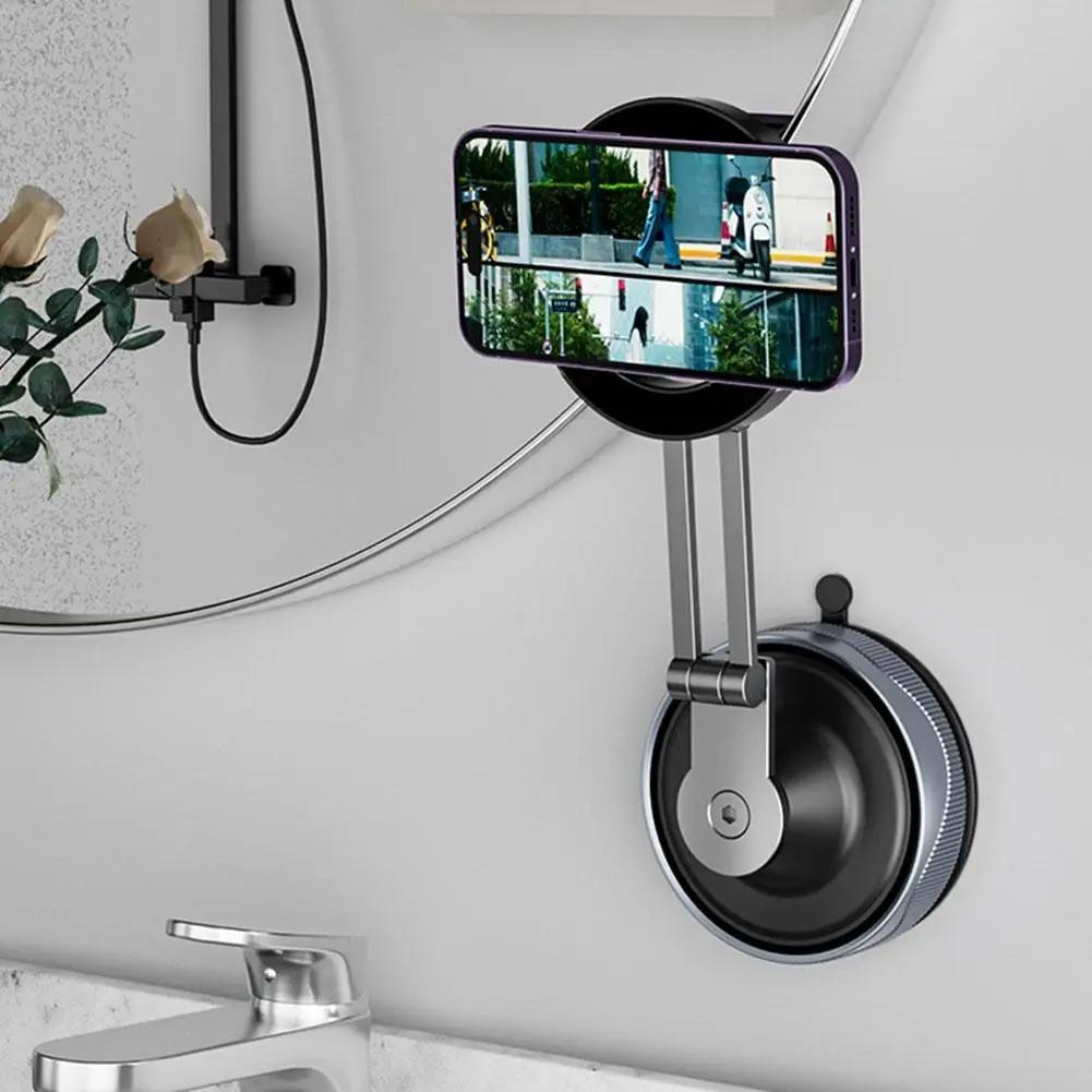 Car Phone Portable Foldable Magnetic Phone Stand 360 Degree Wireless Charging RGB Ambient Light Suction Cup Desktop Phone Holder