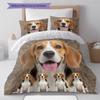 Beagle Border Collie Pattern Bedding Quilt Set Quilt Cover Pillowcase Home Decoration Gift (1 * duvet cover + 2 * pillowcase, without core)