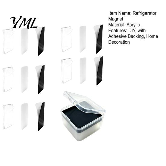 Acrylic Refrigerator Magnet Kits 5/6/8/10/15/20/24 Sets DIY Fridge Kit, Square Decoration with Adhesive Backing, Clear Picture Photo Holder Making Kit