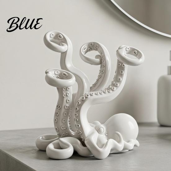 Bathroom Toothbrush Stand 3D Printed Octopus Holder Creative Space Saving Desk Organizer Durable Makeup Brush Storage PLA Material Stable