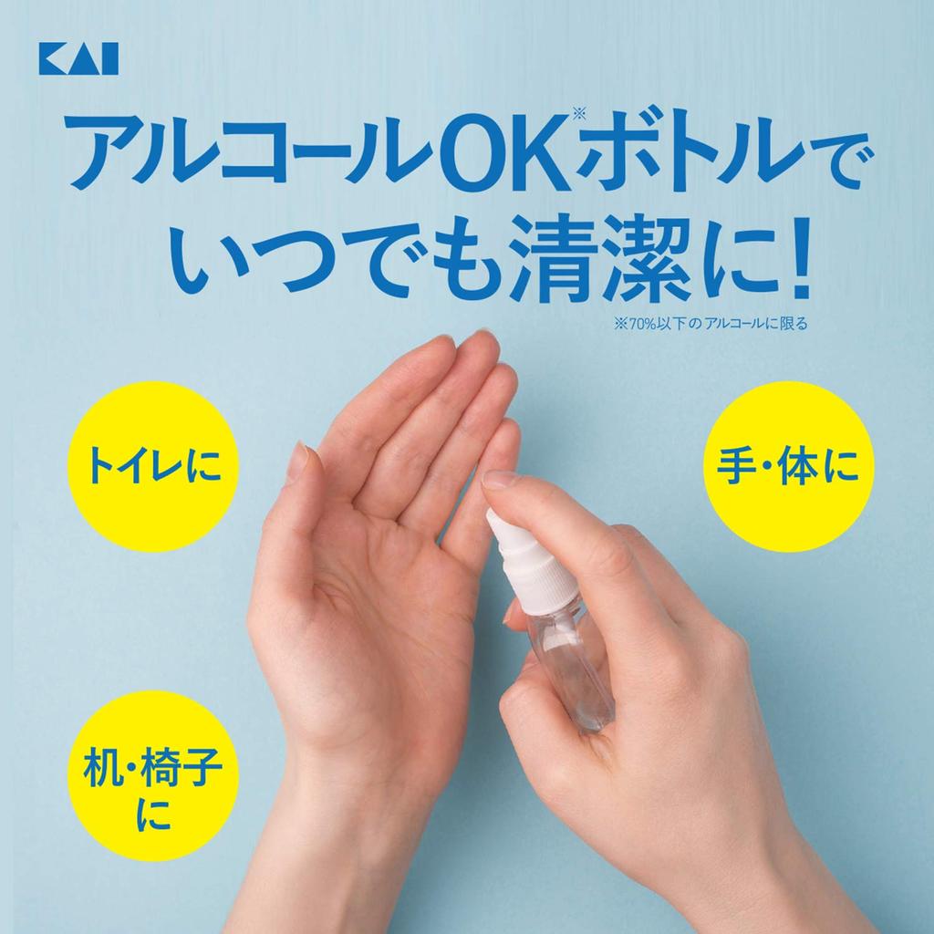 Kai Spray Bottle 50ml Cosmetic Container Pack of 3 Transparent Travel Bottles for Toner Perfume