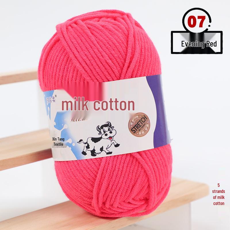 Filato di Cotone Lattiginoso a 5 Fili per Maglia & Uncinetto - Kit Fai da Te per Sciarpa, Coperta Lavorate a Mano di Spessore Medio