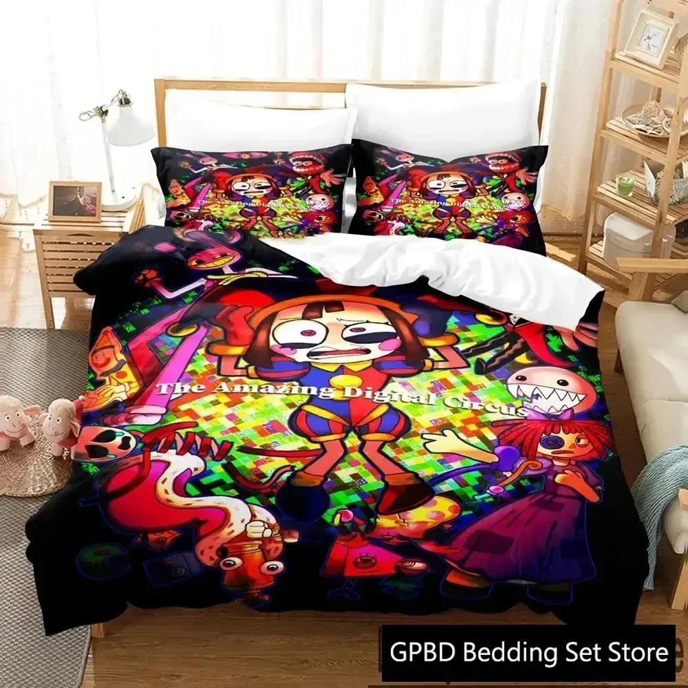 Luxury New 3D Print Cartoon Amazing Digital Circus Bedding Set Double Twin King Duvet Cover Pillowcase Boys Girls Adults Bedroom