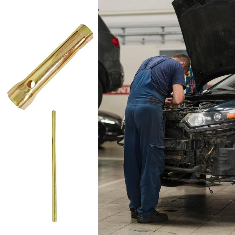 14mm 18mm Double Socket Spark Plugs Wrench Heavy Duty Alloy Steel Construction Nonslip Handle Car Motorcycle Maintenance