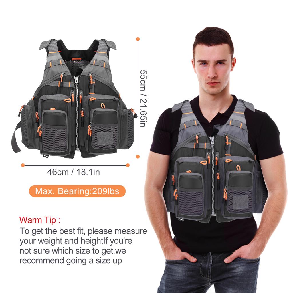 Outdoor Breathable Padded Fishing Life Vest Superior 209lb Bearing Life Safety Jacket Swimming Sailing Waistcoat Utility Vest