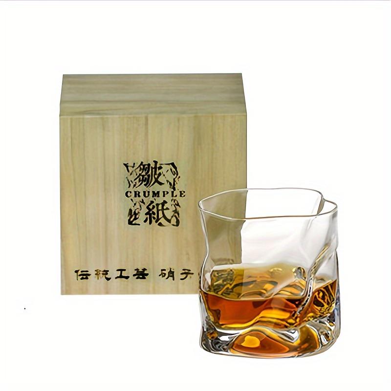 Dropshipping Whiskey Glass With Wooden Box Japanese Gift Wineglass Crystal Wine Glasses Chivas Brandy Snifter Cognac Tasting Cup