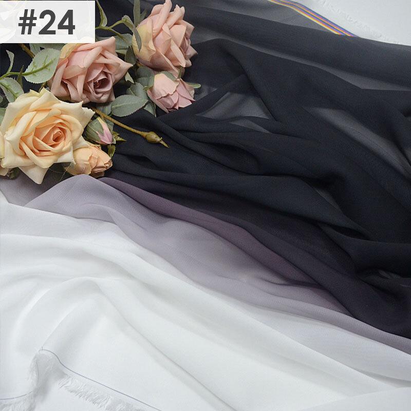 Gradient Color Rainbow Chiffon Fabric Scarf Sewing Craft DIY Ancient Style Hanfu Dress Stage Costume Decor Clothing Supplies