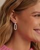 White Gold Plated Paperclip Dangle Hoops Earrings, 14K Gold Plated Earrings For Women Lightweight Jewelry for Christmas Gifts