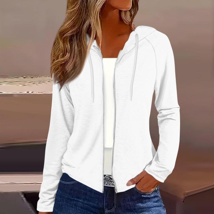 Women Hooded Sweatshirt Casual Long Sleeve Zip Up Coat Fashion Outerwear