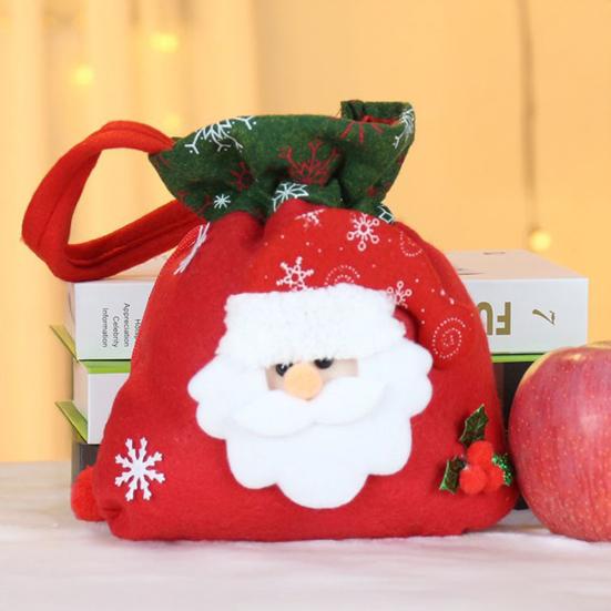 Christmas Gift Bags 3D Snowman Santa Elk Doll Reusable Xmas Burlap Sacks with Handle for Christmas Party Favors Holiday Presents Wrapping