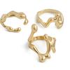 Design Liquid Lava Open Ring Set Women'S Irregular Glossy Hollow Ring Rings