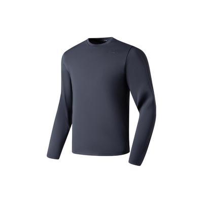 Li Ning Fitness Series Solid Color Logo Print Long Sleeve Sweatshirt Men Tops Cool-Black AWDS969-6