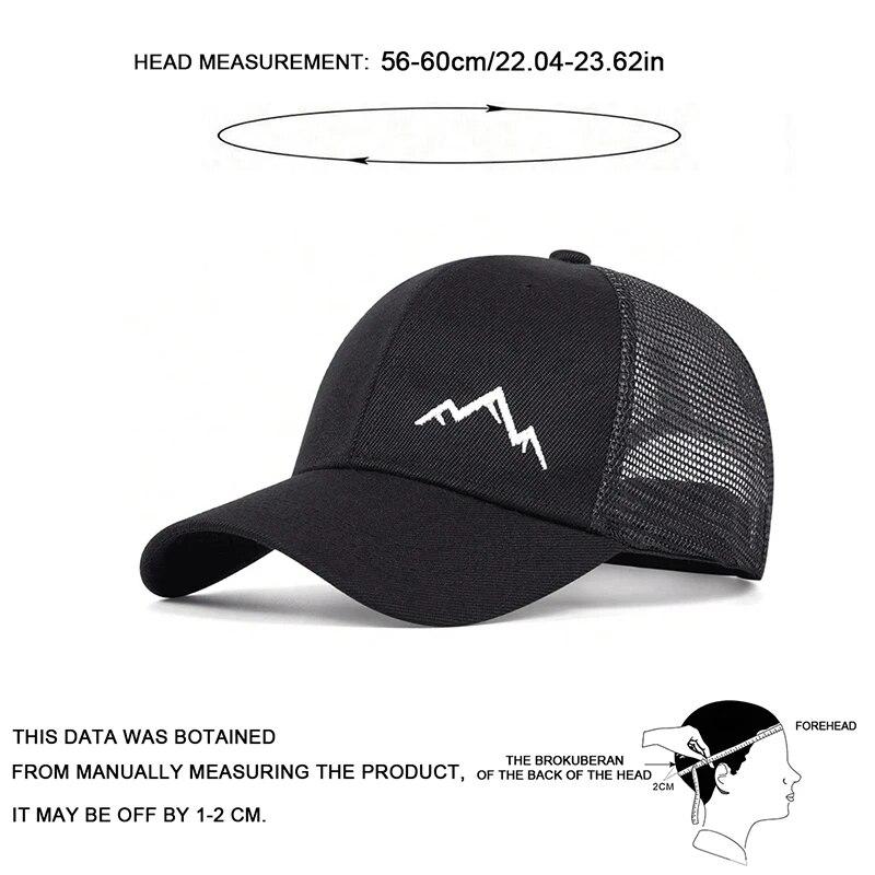 Unisex Mountain Range Embroidery Baseball Net Caps Spring and Summer Outdoor Adjustable Casual Hats Sunscreen Hat