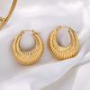 Simple Round Stainless Steel Earrings for Women Gold Color Piercing Hoop Earring Korean Vintage Jewelry Gift for Lover Mother