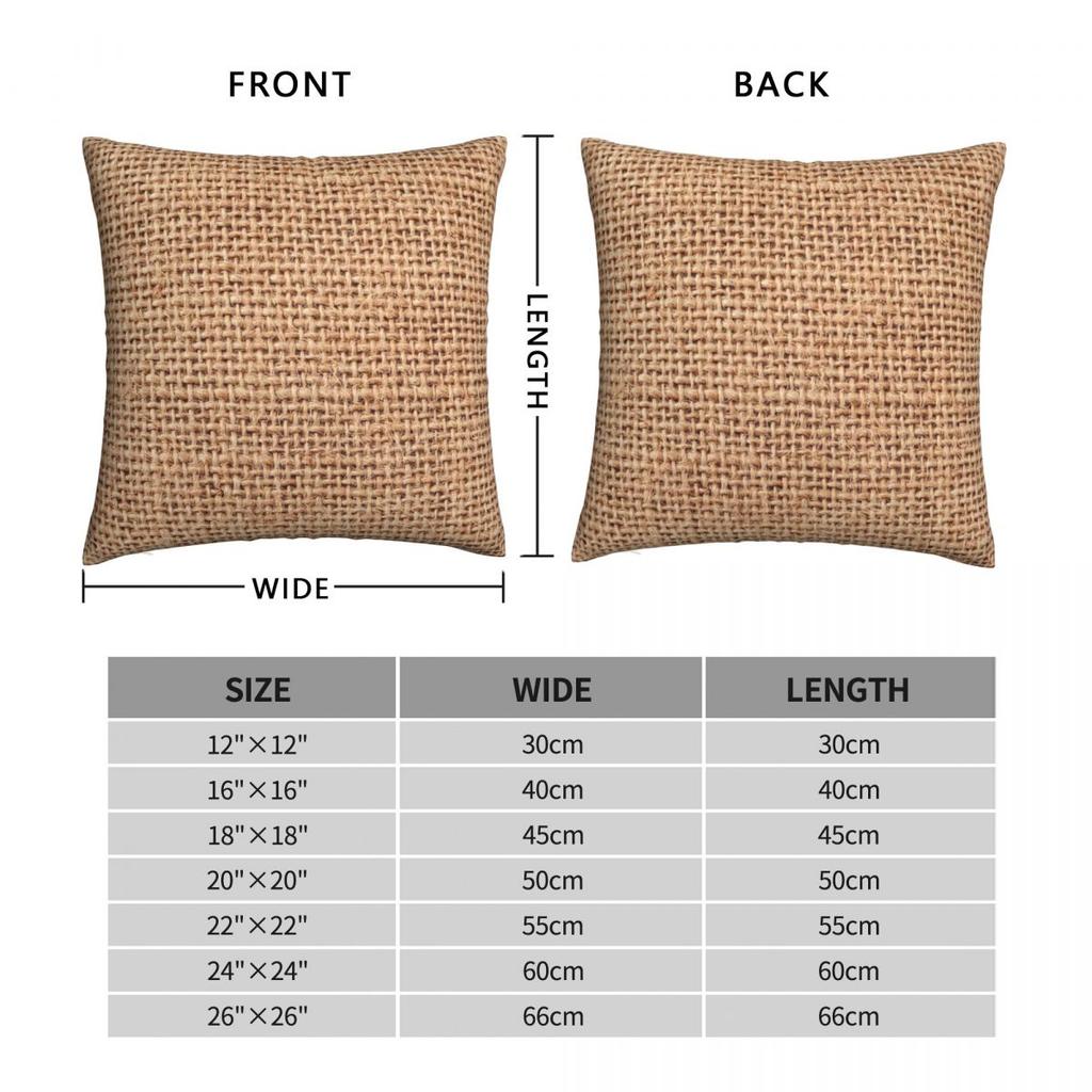 Jute Sack Burlap Square Pillowcase Polyester Linen Velvet Creative Zip Decorative Throw Pillow Case Car Cushion Cover 45X45