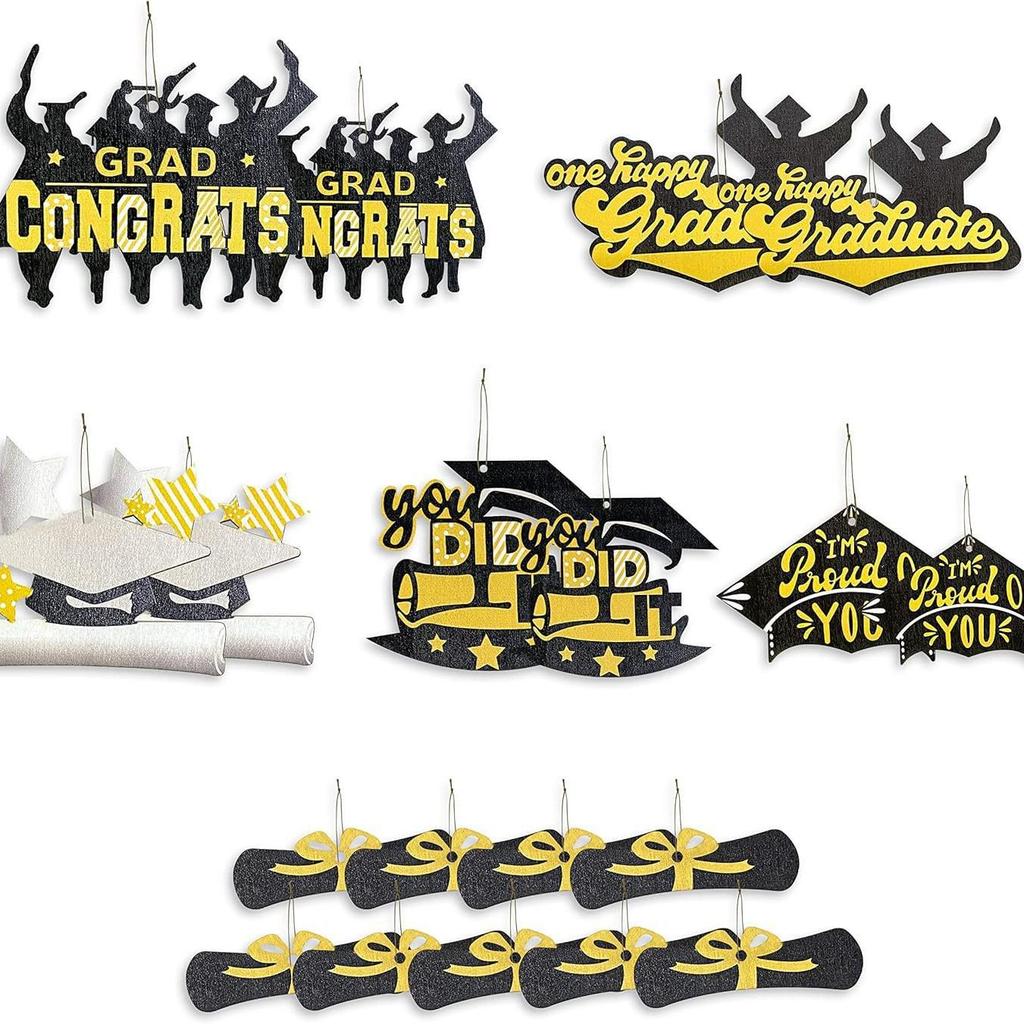 Graduation Season Photo Banner & Cap Decoration for 12th Grade Party