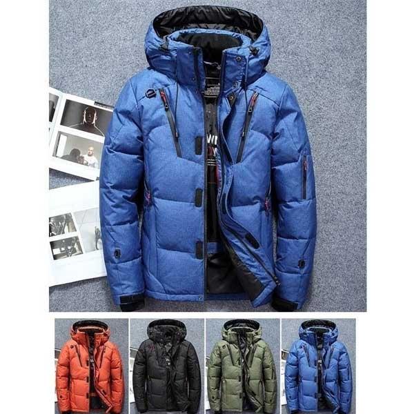 Winter Warm White Duck Thick Down Jacket Veste Outwear Men's Snow Parka Hooded Jacke Coat