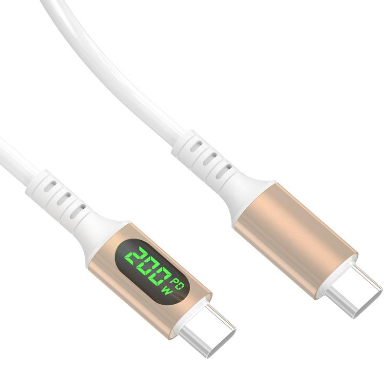 

Кабель для зарядки цифрового дисплея с портом Type-C, подходящий для мобильных телефонов Apple, Xiaomi Oppo, сверхбыстрый кабель для зарядки и передачи данных Dual Type-C