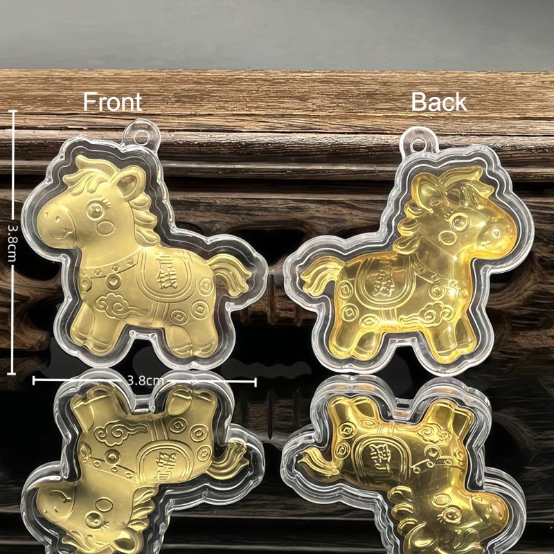 2026 Zodiac Horse Keychain, Imitation Gold Foil Lucky Wealth Phone Chain Lanyard, New Year Souvenir Gift