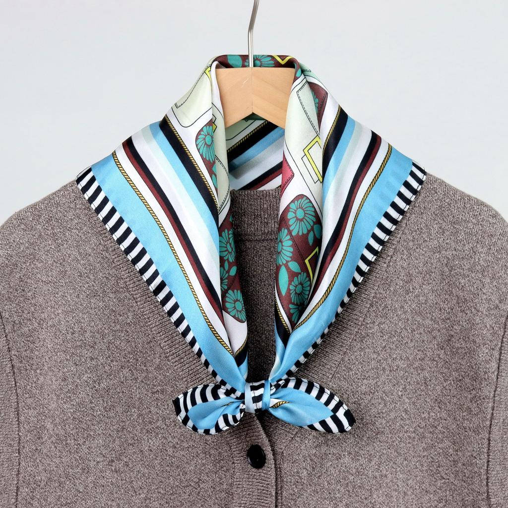 Neuer 100% Naturseide Schal Halstuch Foulard Damen Bandana Schals Frauen Hijab Schal Wickeltuch Quadratisches Kopftuch