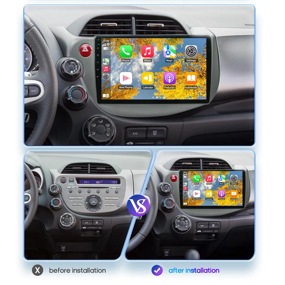 Autoradio für Honda Fit Jazz 2007 - 2014 2din Android 12 Carplay Multimidia Videoplayer Navigation GPS Head Unit