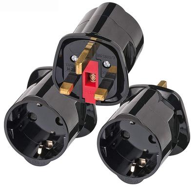 Multifunktionaler EU-Euro-Steckeradapter für Europa auf Großbritannien, Stromkonverterstecker, 2-polige Steckdose, Reisestecker, 0 V, 13 A, mit Sicherung, Universaladapter