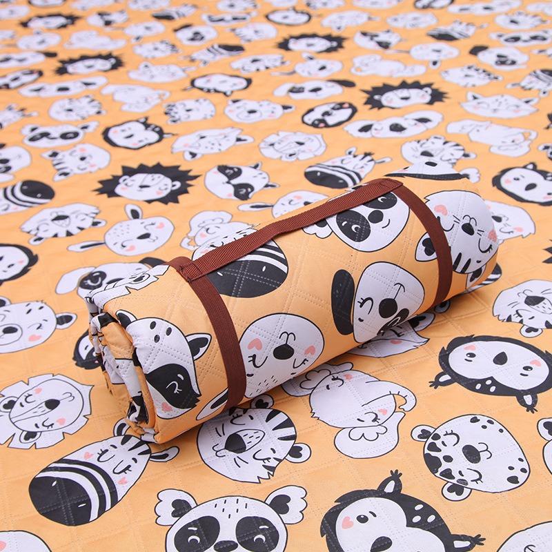 Outdoor Camping Ground Mat Picnic Mat Retro Beach Mat Waterproof Thickened White Picnic Cloth Machine Wash Moisture-proof Pad