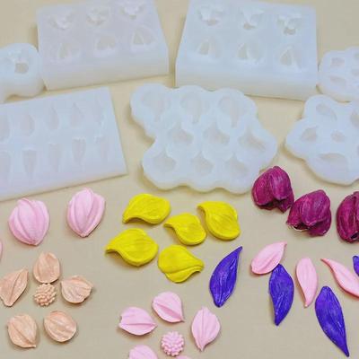 Gesang Silikonform mit Blumen und Tulpenblättern für selbstgemachte Seife und Kuchendekoration