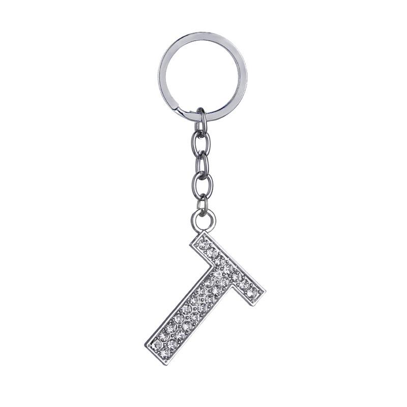 Fashion Charm 26 English Letters A-Z Alphabet Keychains Car Bag Crystal Rhinestones Alloy Name Key Chains Jewelry