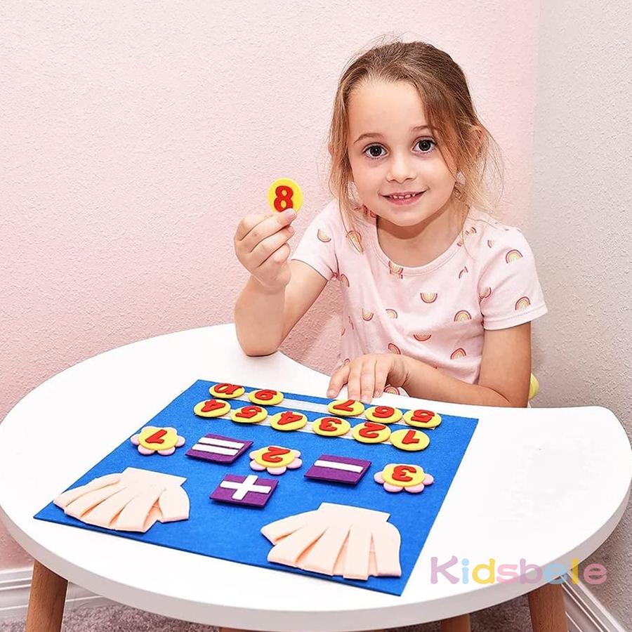 Kids Math Learning Plaything – Montessori Counting Sticks & Number Board, Addition & Subtraction Educational Set