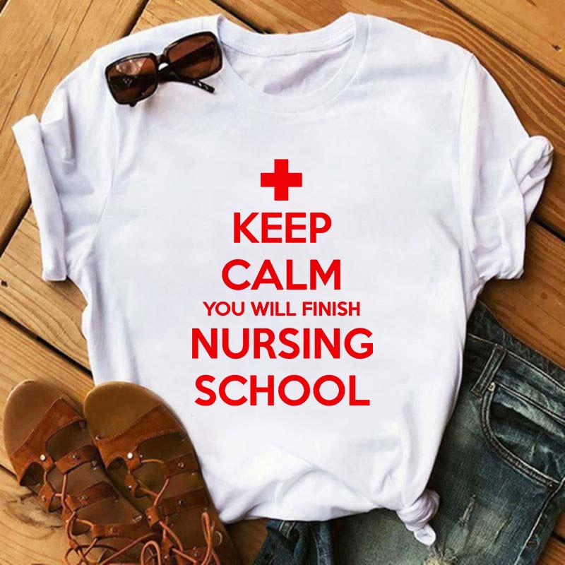 Summer Female T-Shirt Nurse Print Woman T-Shirt Casual Graphic T-Shirt Women's Harajuku Retro Top T-Shirt Women's Clothing