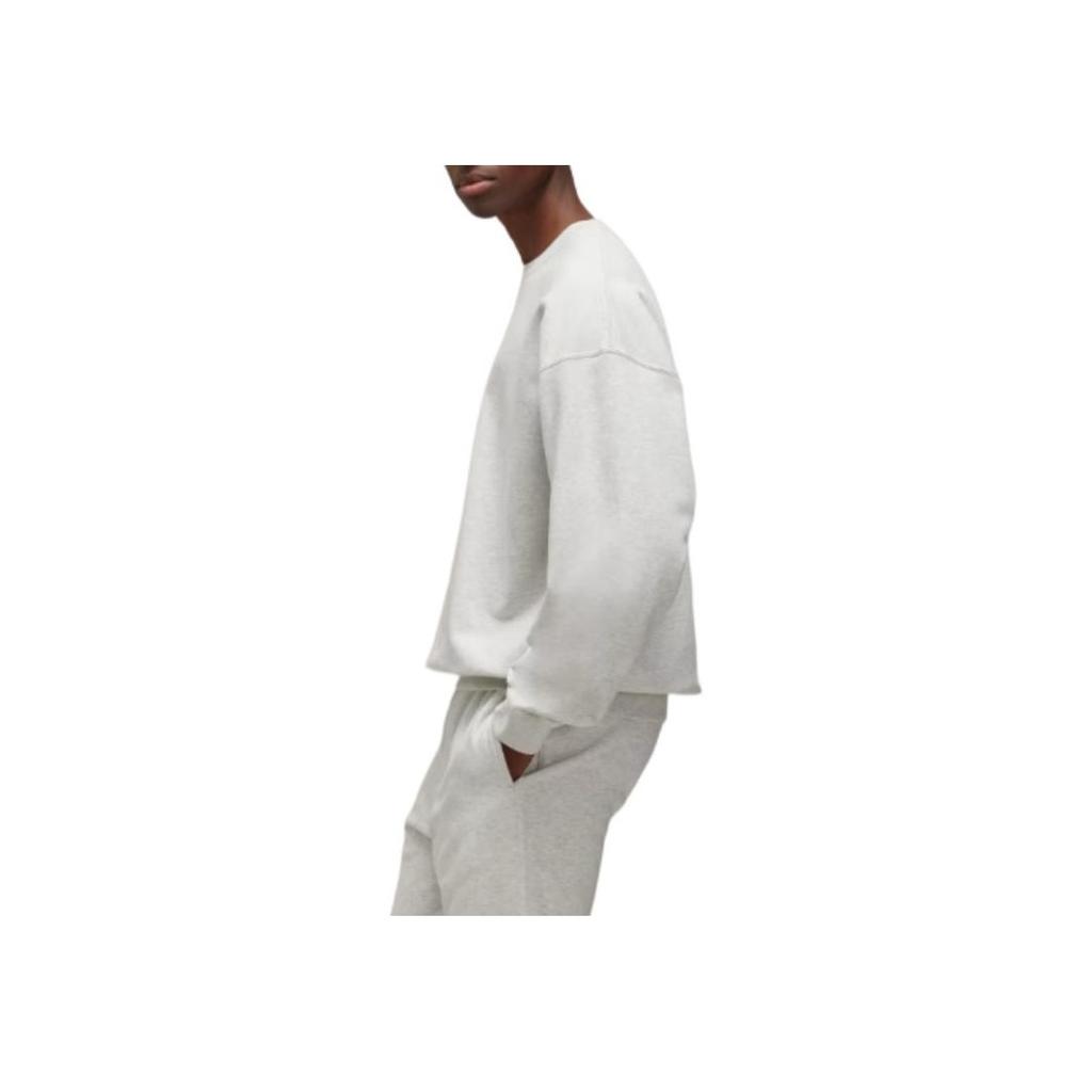 Y-3 Solid Color Crew Neck Loose Fit Drop Shoulder Long Sleeve Sweatshirt Unisex Sweatshirt Light-Gray JD9802