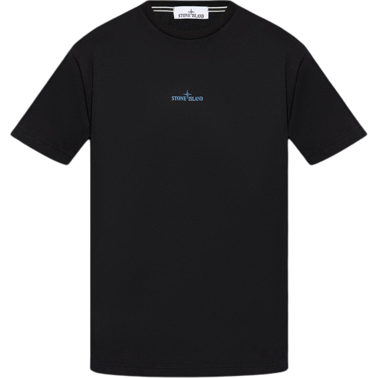 STONE ISLAND Лого Футболка с коротким рукавом Мужские топы Черный 81152NS81-V0029 M