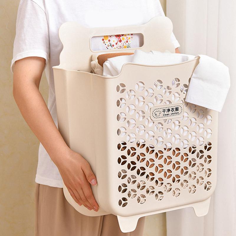 Folding Dirty Clothes Basket Wall Mounted Laundry Storage Hamper For Bathroom Portable Hollowed Laundry Bag For Bathroom Bedroom