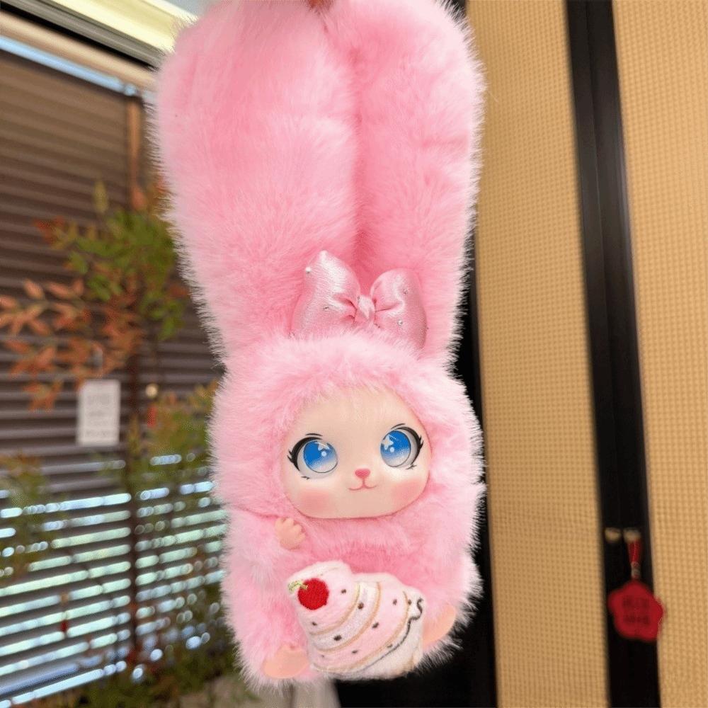 Big Ear Rabbit Plush Keychain Ornaments Car Key Ring Cute Bunny Doll Pendant Gift For Girls