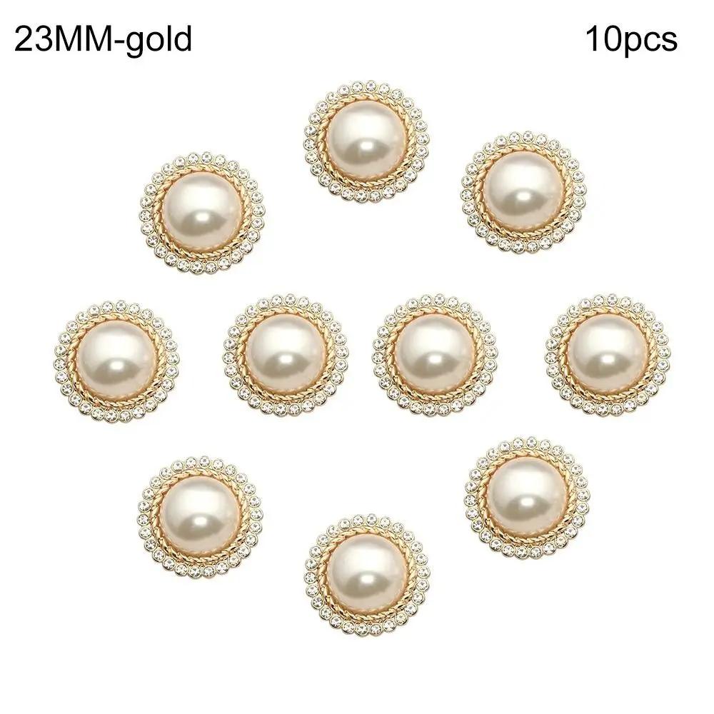 10Pcs Handmade Sewing Button Needlework Sewing Accessories Shiny Rhinestone Pearl Clothing Buttons Shirt Buttons