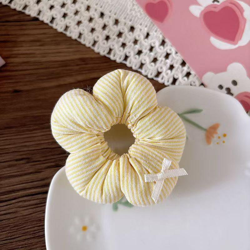 

Spring Summer Sweet Fabric Floral Hair Scrunchies Cute Hair Rings Ponytail Holder Parent Child Hair Rope Shiny Hair Accessories